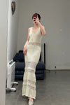 SWAYING/KNIT Cutout Striped Tank Dress SW22SSL15 Yellow/White